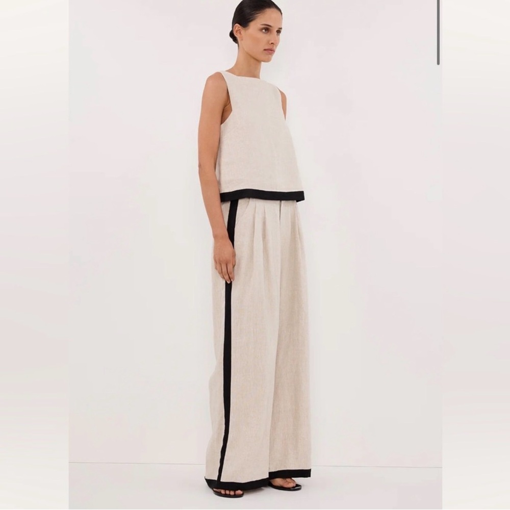 Dissh Pants Natural Ebony Linen